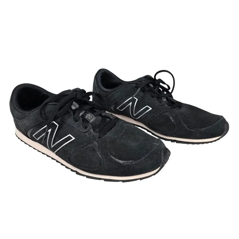 NEW BALANCE 555 FLIPDUO WL555BK WOMEN’S SUEDE RETRO SNEAKERS – BLACK – SIZE 9